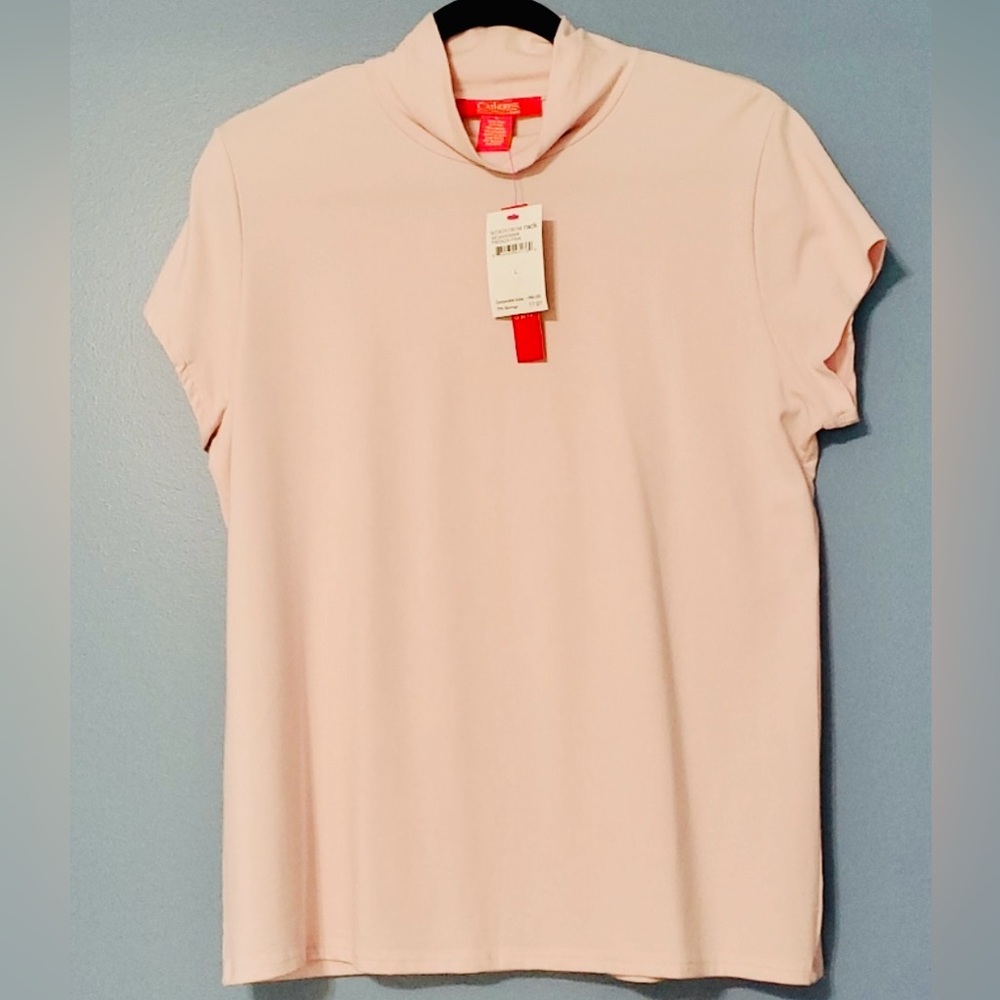🎁NWT Catherine Malandrino Pink Turtleneck Tee Large🎁